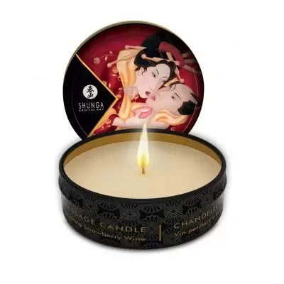 Shunga - Candela da Massaggio - Fragola e Champagne - 30 ml  