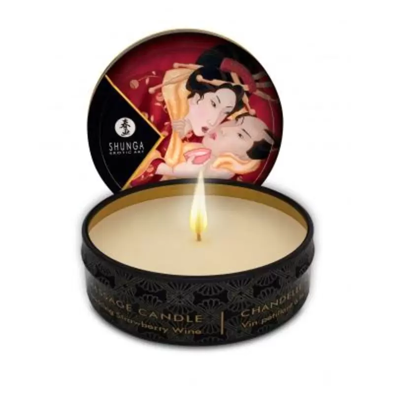 Shunga - Candela da Massaggio - Fragola e Champagne - 30 ml